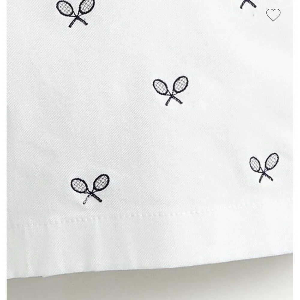 J. Crew White Embroidered Chino Shorts‎ WOMEN'S SZ 10 Tennis Preppy Country Club